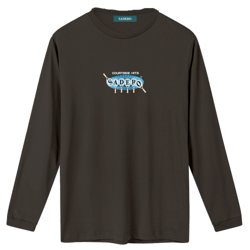 Camiseta courtside hits manga larga gris