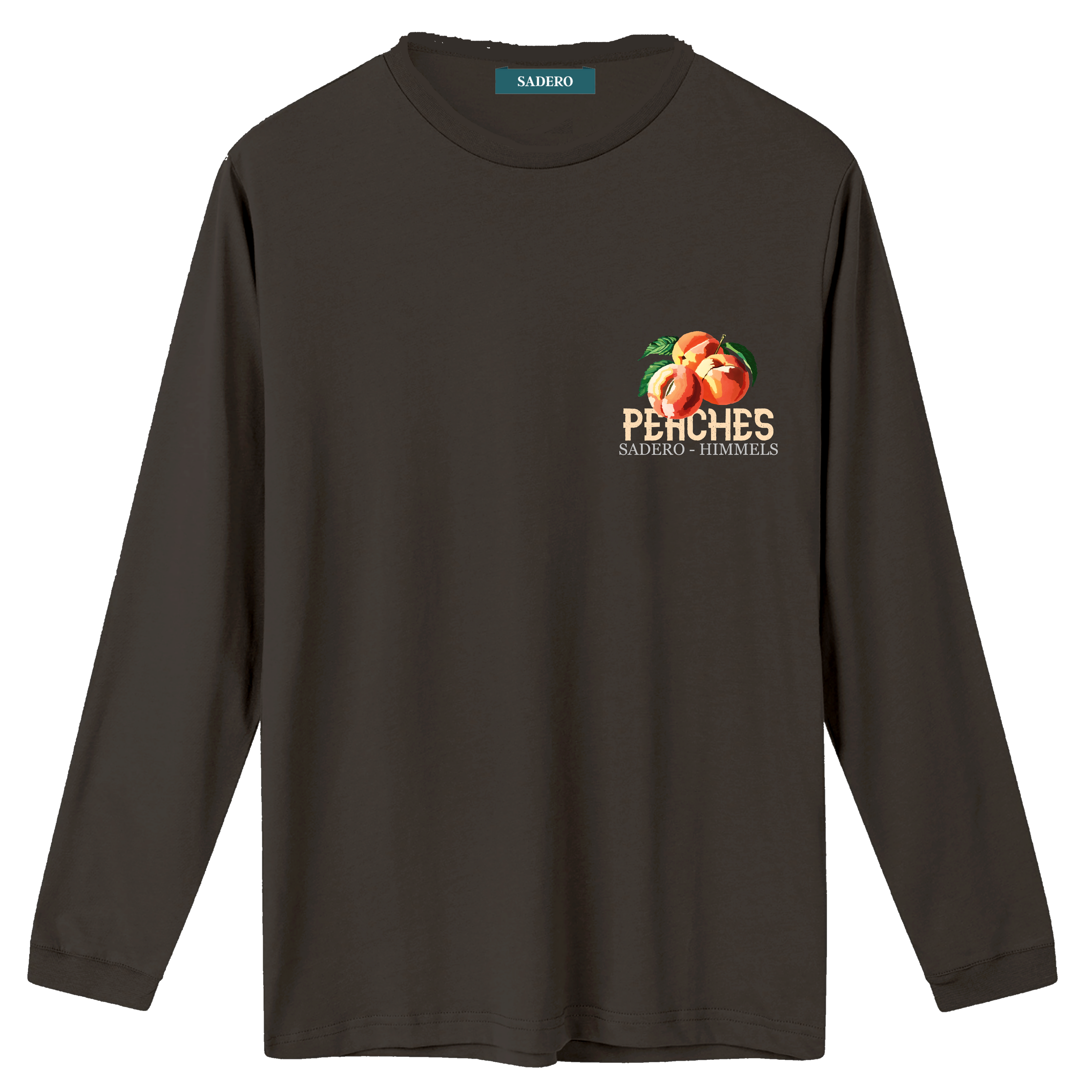 Camiseta peaches manga larga gris