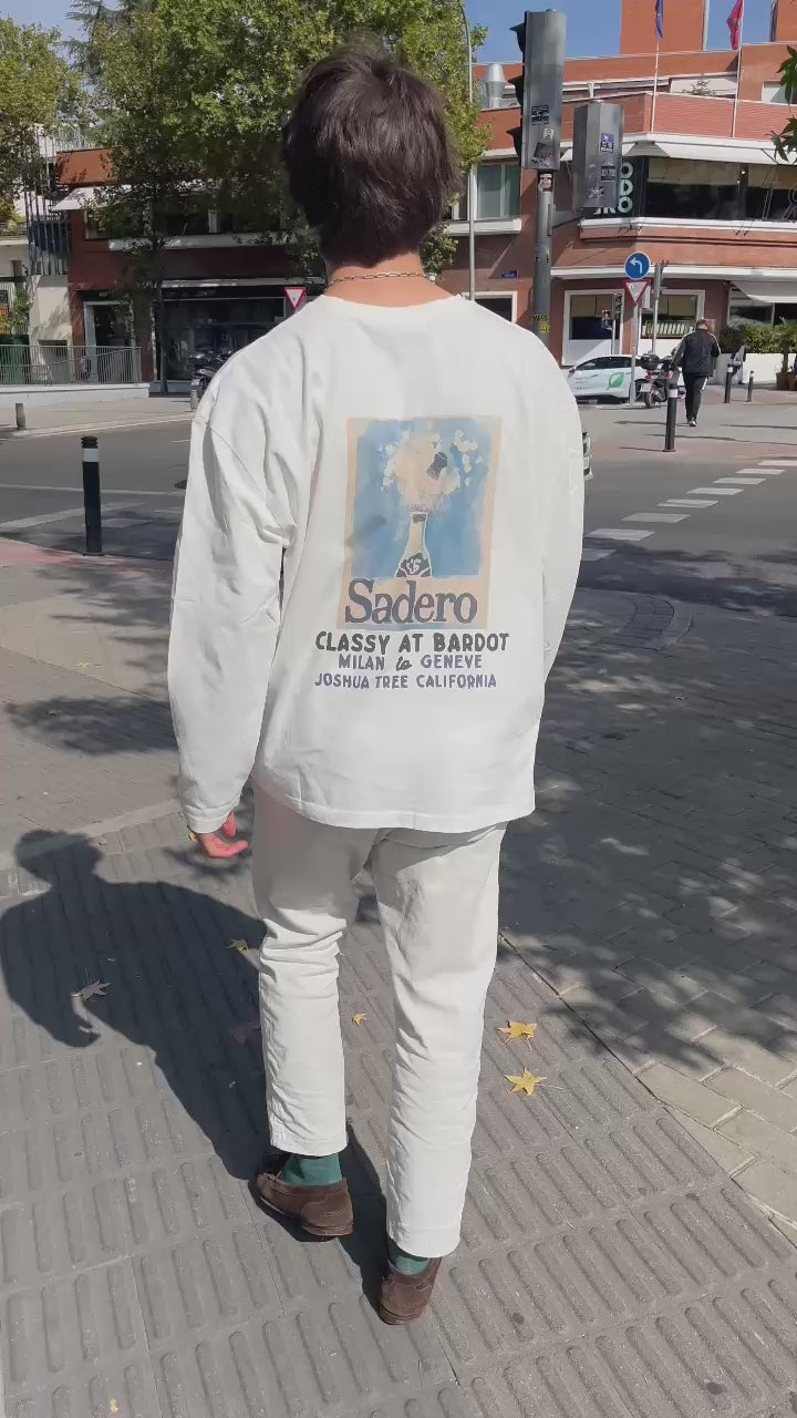 Camiseta bardot manga larga blanca