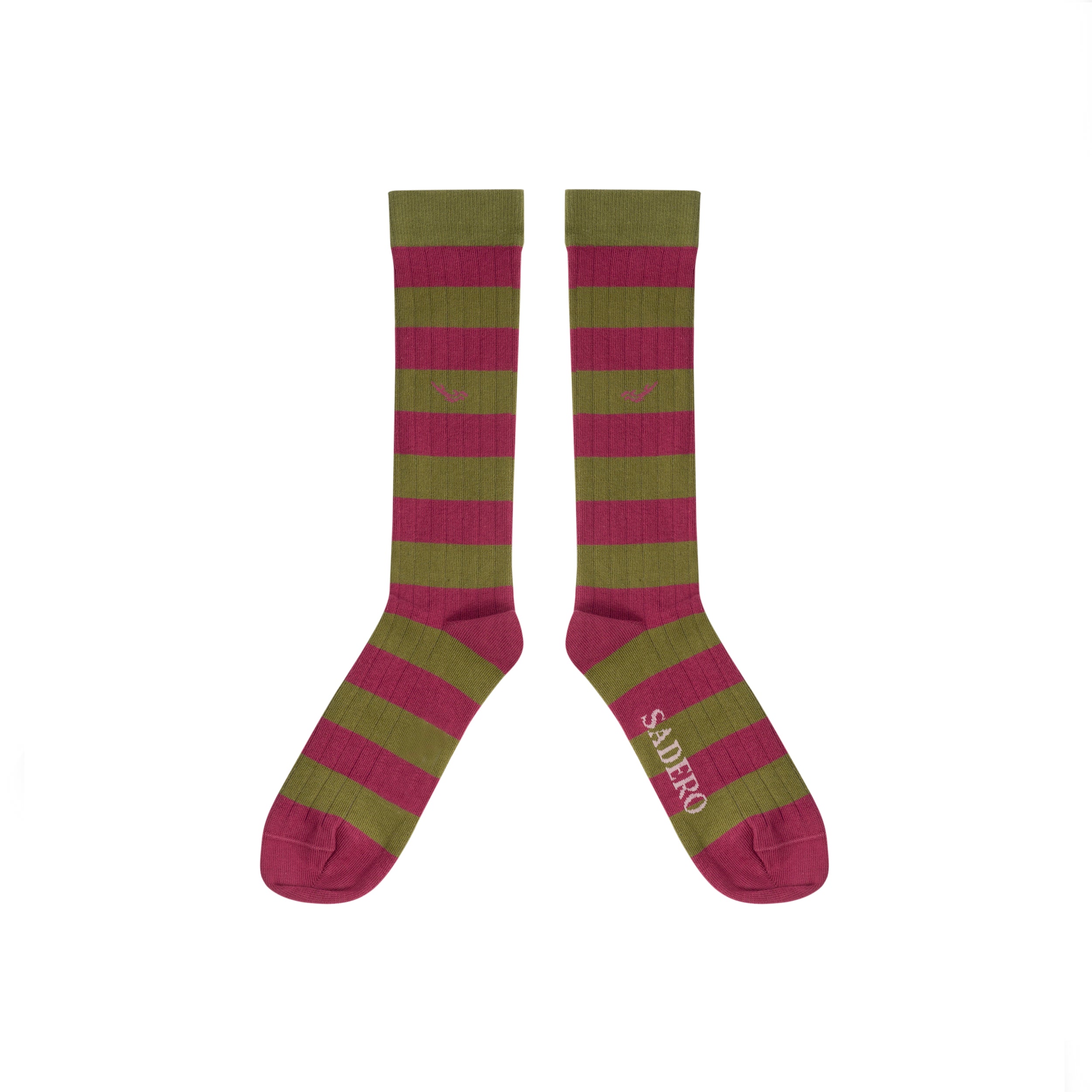 Calcetín rayas vino y verde